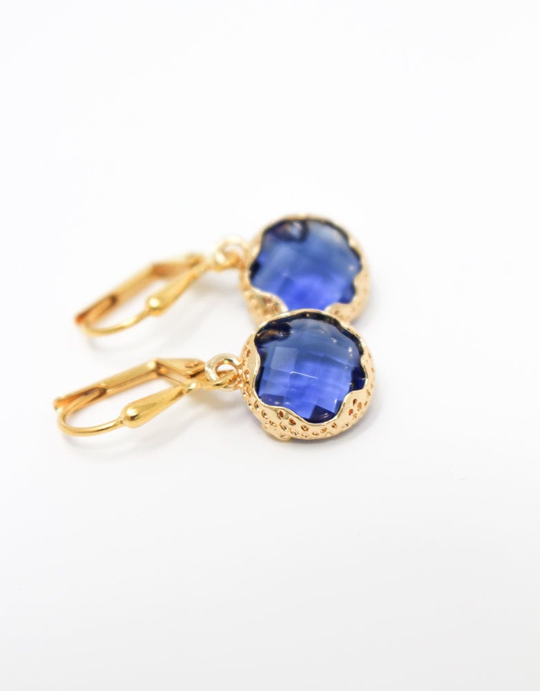 K KAJOUX Mini Zante Blue Short Earrings