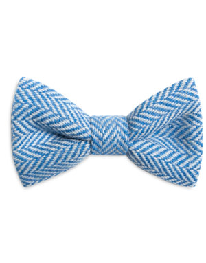 ORWELL AND BROWNE Donegal Tweed Bow Tie - Stippled Cornflower