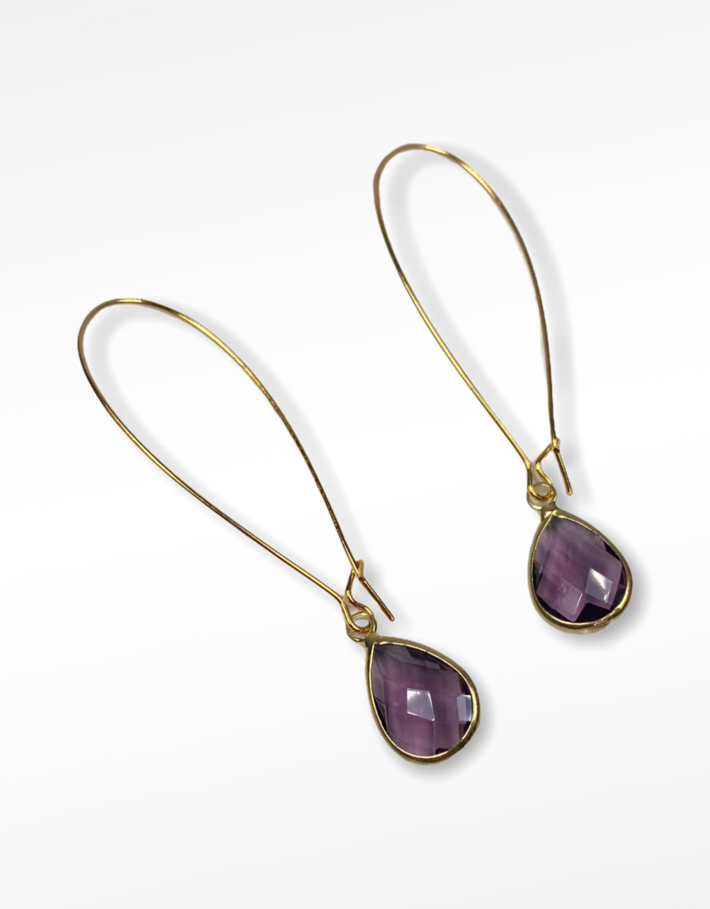 K KAJOUX Plum Deco Teardrop Long Earrings