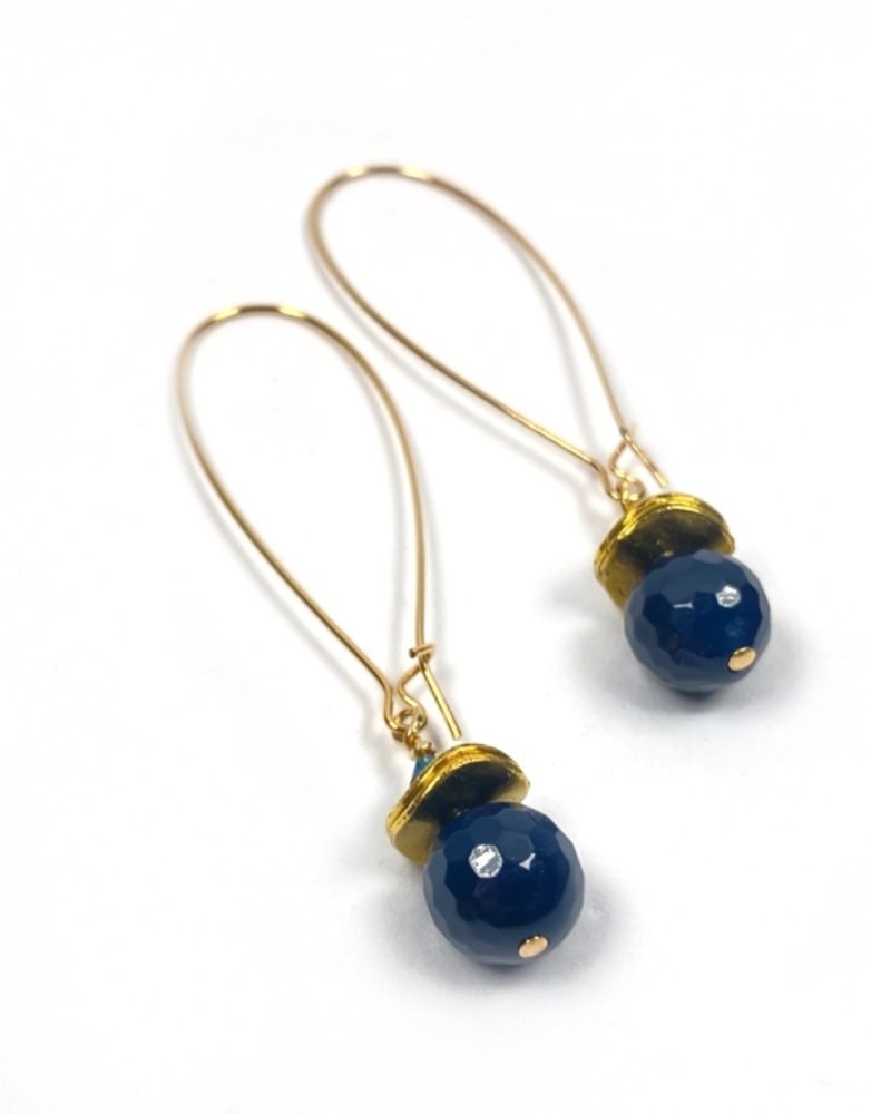 K KAJOUX Siam Blue Long Earrings