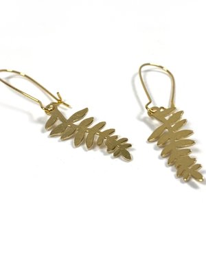 KAIKO STUDIO Delicate Brass Fern Earrings