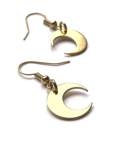 KAIKO STUDIO Crescent Moon Brass Earrings
