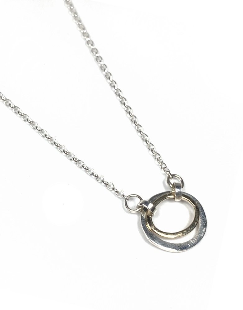 LYNSEY DE BURCA Carran Double Pendant Necklace - Silver/Gold