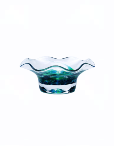 JERPOINT GLASS Scalloped Nut Bowl - Seascape