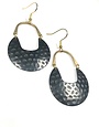 KAIKO STUDIO Large Textured Black and Brass Earrings