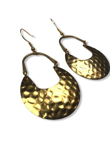KAIKO STUDIO Large Textured Brass Earrings