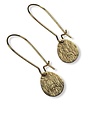 KAIKO STUDIO Hand Stamped Brass Star and Moon Pear Drop Earrings