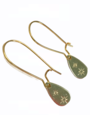 KAIKO STUDIO Hand Stamped Brass Star Long Pear Drop Earrings