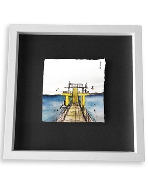 STEPHEN FARNAN STUDIO The Dive Porcelain  Sketch - White Frame