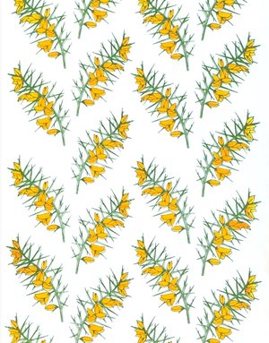 JUPITER RED Linen Tea Towel - Gorse