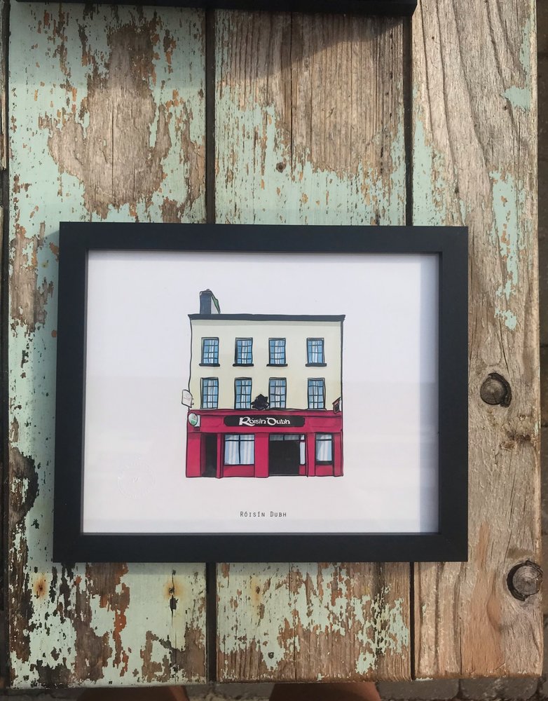 COWFIELD DESIGN Roisin Dubh Pub Print Framed