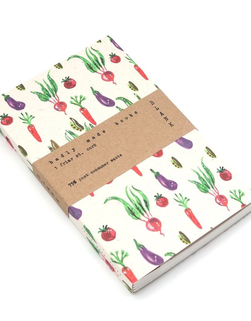 BADLY MADE BOOKS A5 Lined Notebook- Veggies
