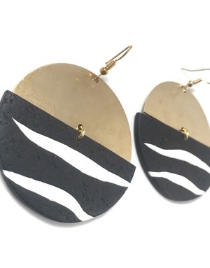 DAKIDAKI DESIGN Zebra Brass Earrings