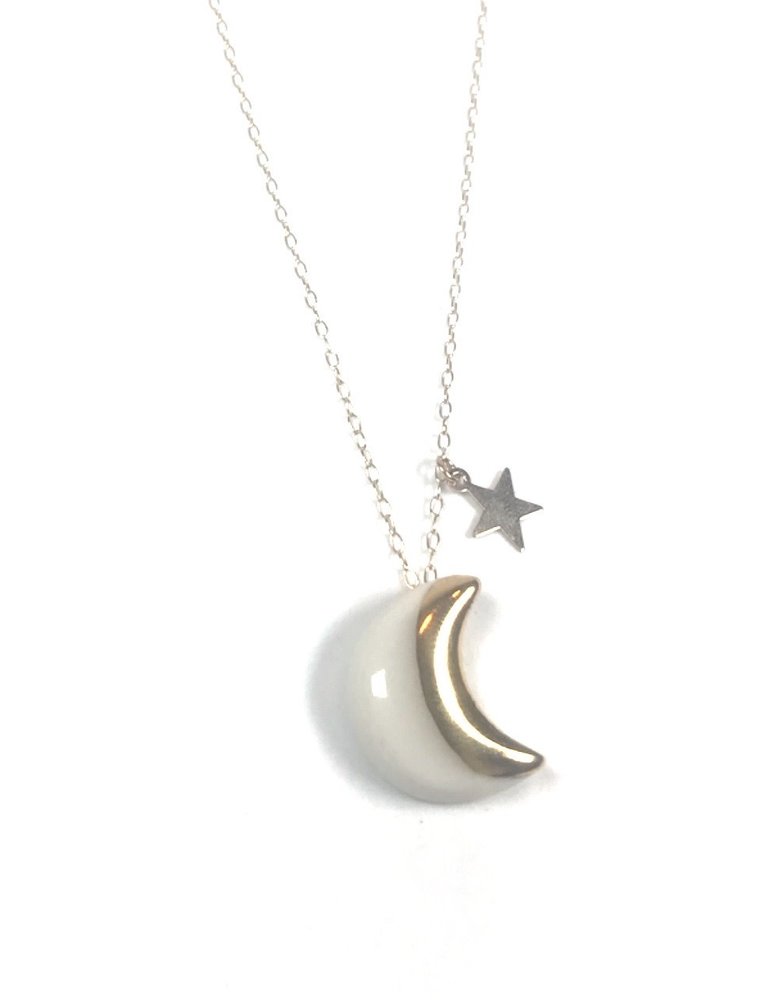 DANU Moon and Star Necklace - White