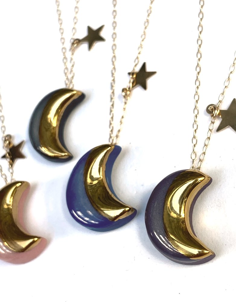 DANU Moon and Star Necklace - White