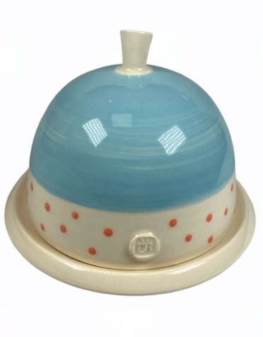 ETAOIN O'REILLY Butter Dish - Polka Dot Aqua