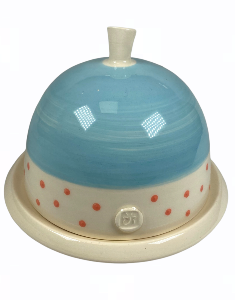 ETAOIN O'REILLY Butter Dish - Polka Dot Aqua