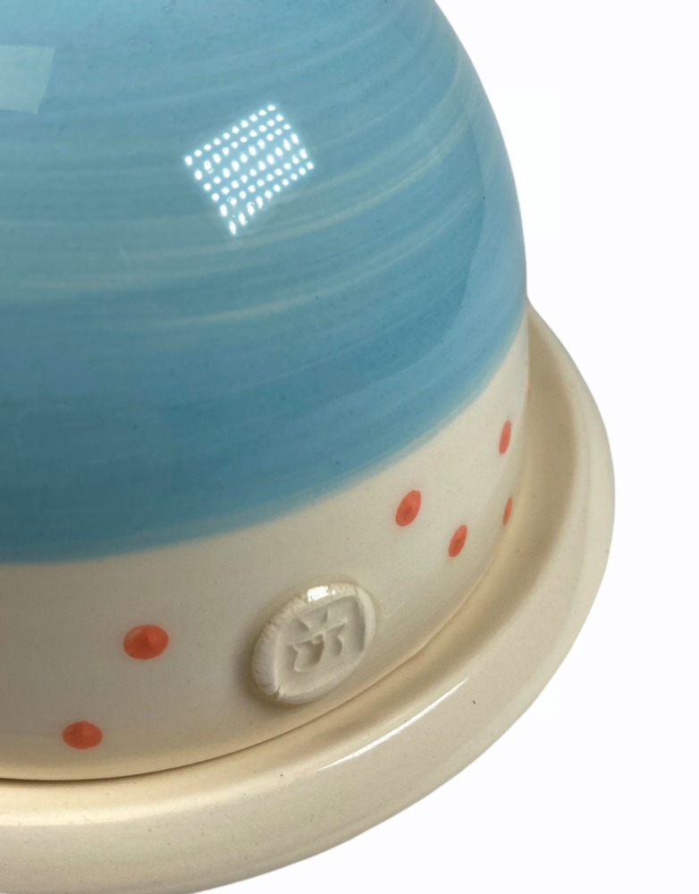 ETAOIN O'REILLY Butter Dish - Polka Dot Aqua