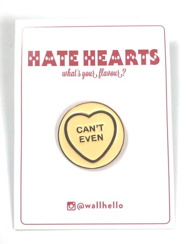FINTAN WALL DESIGN Enamel Hate Heart Badge - Can't Even