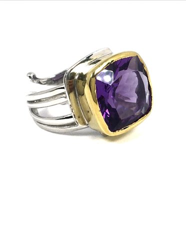 GALLARDO AND BLAINE Art Deco Ring - Amethyst Silver/Gold