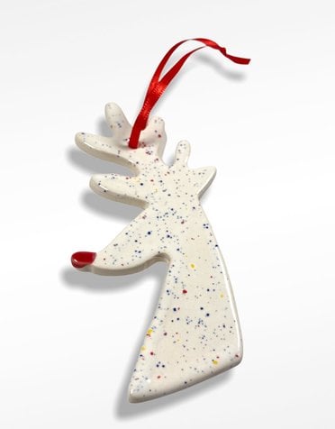 MAPLE TREE POTTERY Ceramic Christmas Decoration - Rudolph