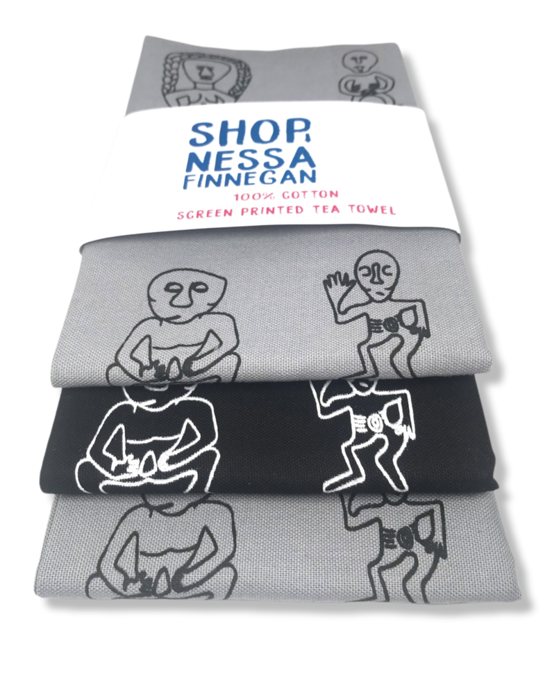 NESSA FINNEGAN Sheela-Na-Gig Tea Towel - Grey