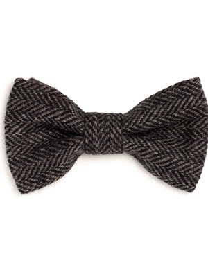 ORWELL AND BROWNE Donegal Tweed Bow Tie - Charcoal