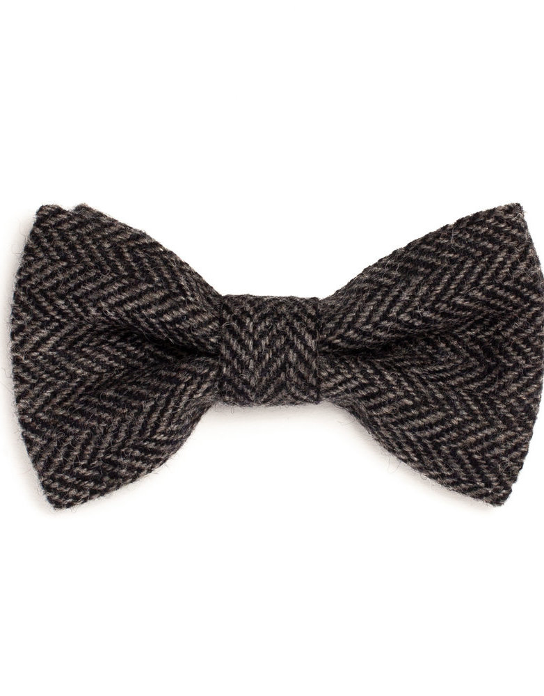 ORWELL AND BROWNE Donegal Tweed Bow Tie - Charcoal
