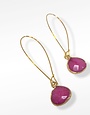 K KAJOUX Rose Jade Teardrop Long Earrings