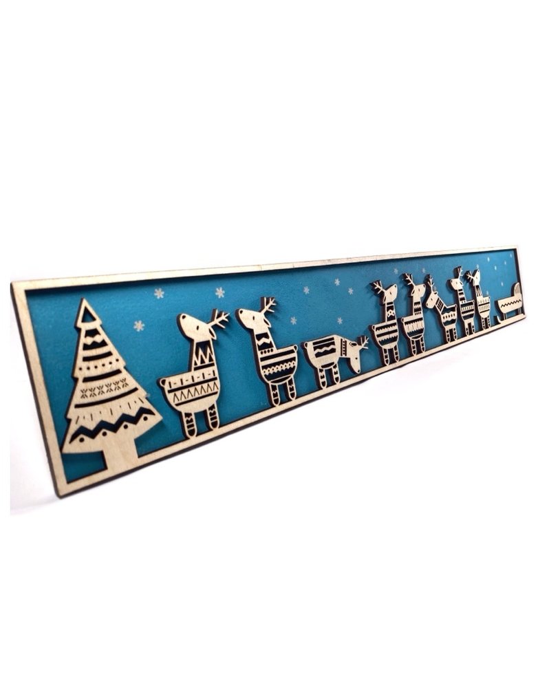 SNOW Waiting For Santa Wood Decoration