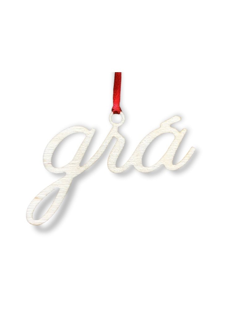 SNOW Wooden Decoration - Gra/Love
