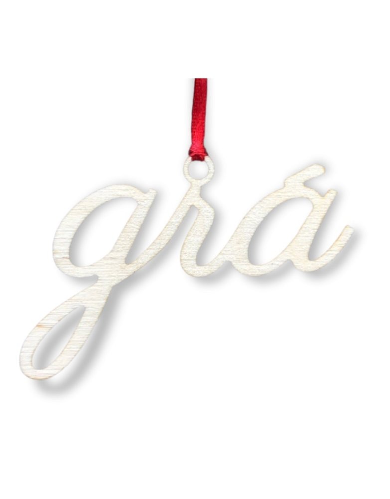 SNOW Wooden Decoration - Gra/Love