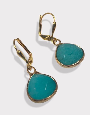 K KAJOUX Emerald Jade Teardrop Short Earrings