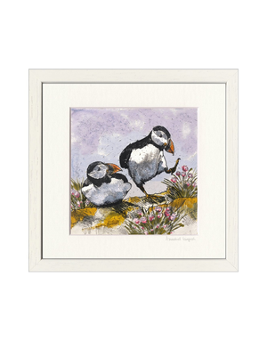 ANNABEL LANGRISH Mini Framed Print - Dancing Puffins