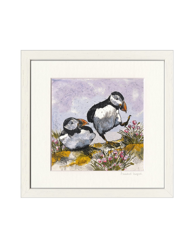 ANNABEL LANGRISH Mini Framed Print - Dancing Puffins