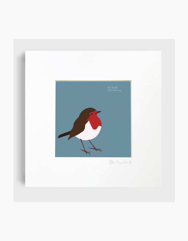 BEX SHELFORD Mounted Print - Robin