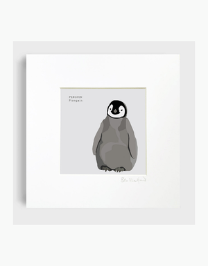 BEX SHELFORD Mounted Print - Penguin