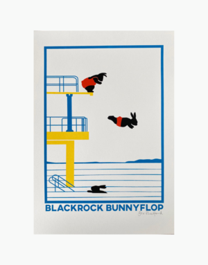 BEX SHELFORD A3 Screenprint - Blackrock Bunnyflop