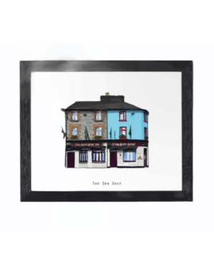 COWFIELD DESIGN Dew Drop Pub Print Framed