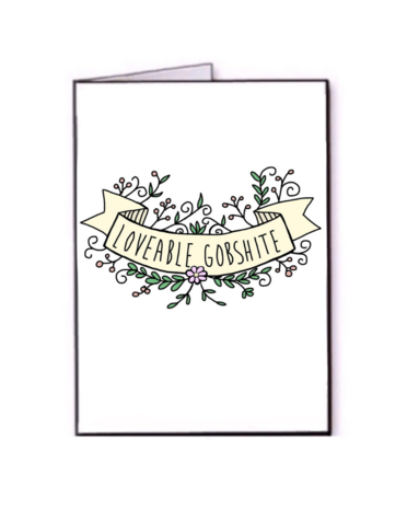 FINGERDOODLES Card - Valentines Loveable Gobshite