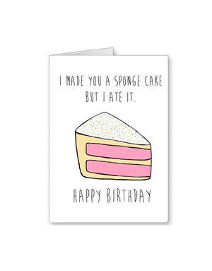 FINGERDOODLES Card - Birthday Sponge Cake