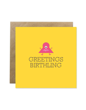 BOLD BUNNY Card - Birthday Birthling Yellow