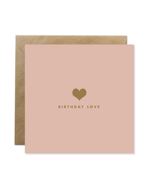 BOLD BUNNY Card - Birthday Love Gold Heart