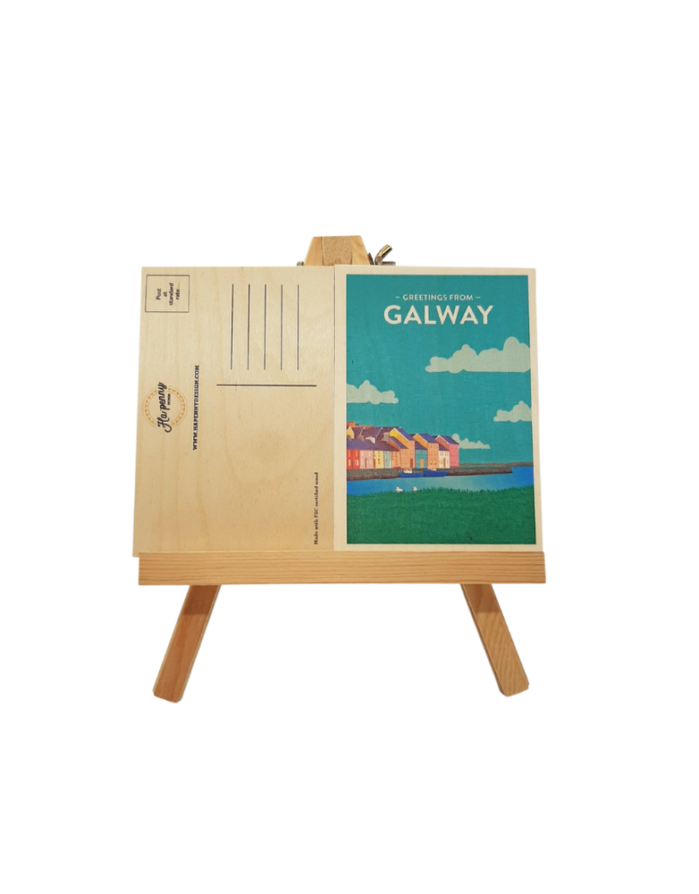 HAPENNY DESIGN Wooden Postcard - Galway
