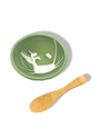 KARO ART Green Dog Bowl With Spoon - Tiny