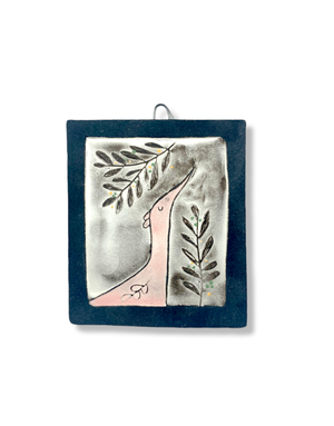 KARO ART Wall Art Tile - Heron Coloured