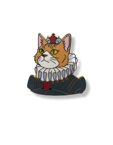 DIVINE PASSERINE Enamel Pin - 'Catlizabeth' Ginger Cat