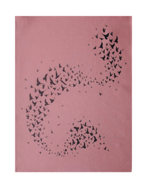 JUPITER RED Linen Tea Towel - Starlings