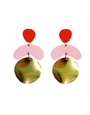 SHOCK OF GREY Megadrop Brass Earrings - Pink