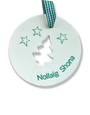 MAPLE TREE POTTERY Ceramic Christmas Decoration - Nollaig Shona Tree and Star Green